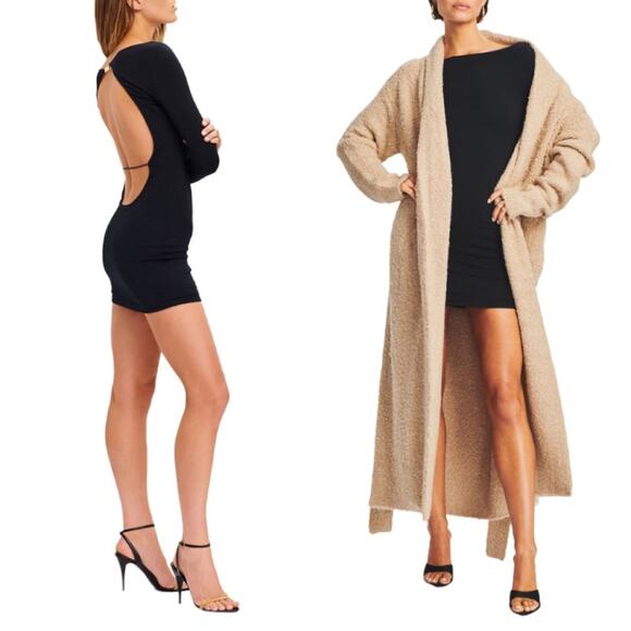 SER.O.YA Revolve Dress Siobhan Mini Dress low back stretch bodycon minimalist XL - Picture 13 of 13